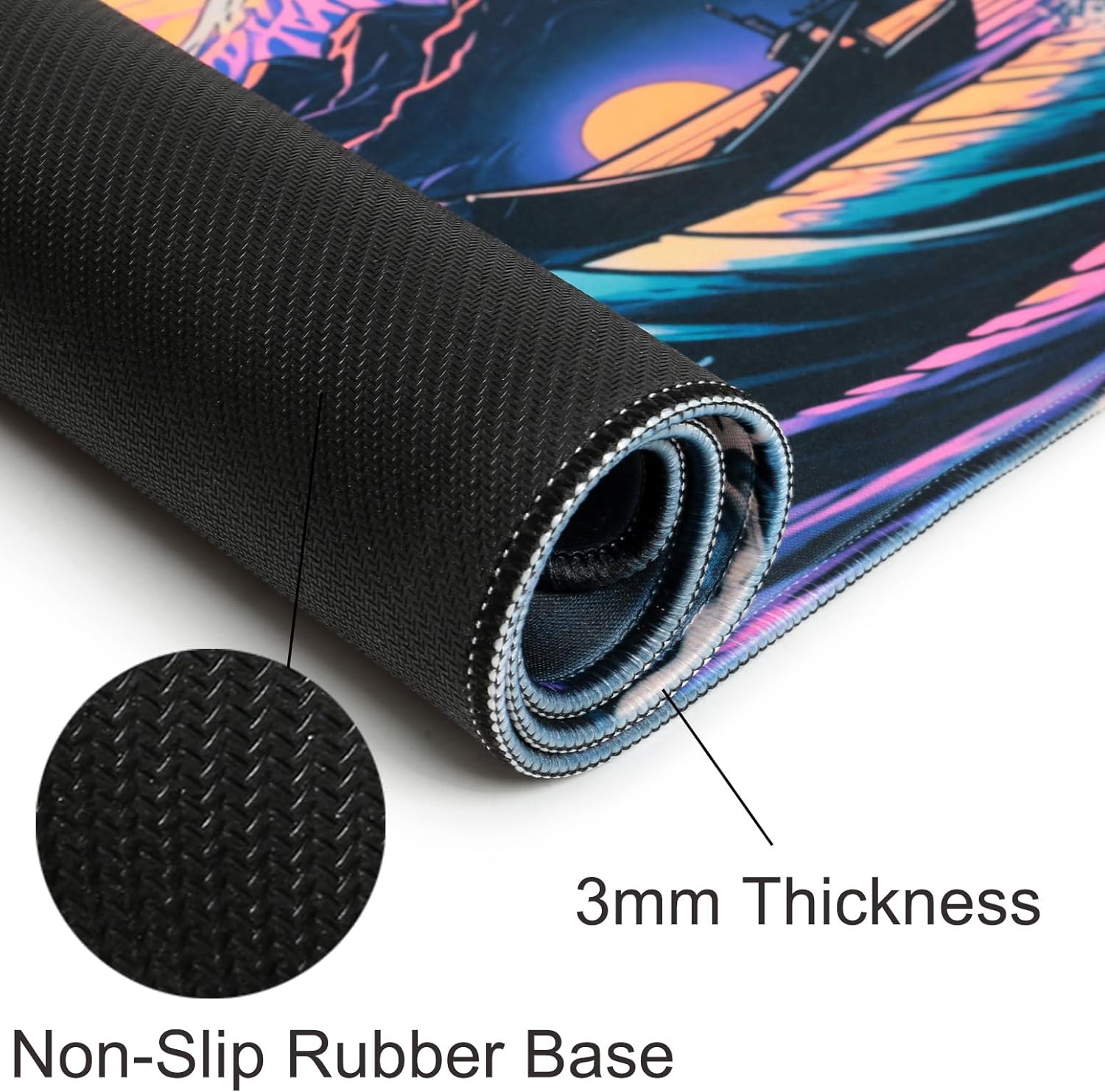 Simpkeely Japanese Sea Wave Gaming Mouse Pad 31.5 x 11.8 Inch photo 2