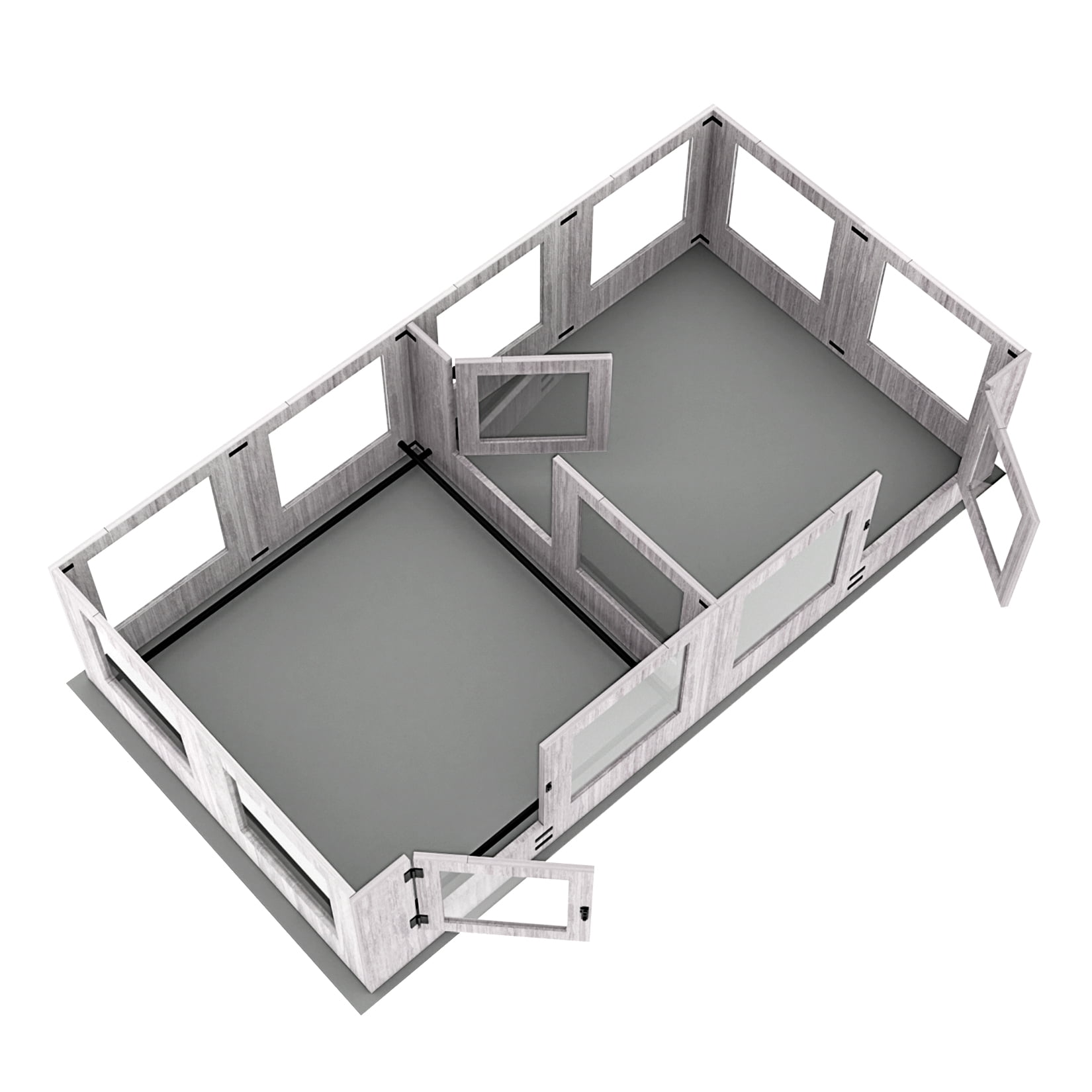 BingoPaw Extra Large Dog Wooden Whelping Box Playpen Giving Birth Kennel with Waterproof Fertility Pad, Clear Two Fence Rooms