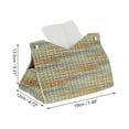 thumbnail image 2 of Funda de caja de pañuelos de patrón tejido duradera de 1 pieza para mesa de sala de estar color naranja y azul de PU, 2 of 3