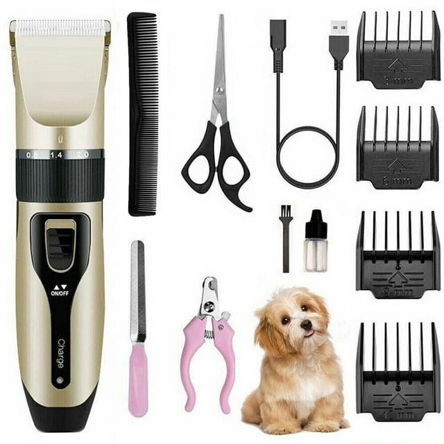 Cordless Electric Pet Dog Cats Grooming Clippers Low Noise Shaver Trimmer Kit UK