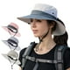 thumbnail image 1 of IC ICLOVER Sombrero para el Sol para Mujer, Cubo de Verano, Ala Ancha, Cola de Caballo, Boonie, Sombrero con Protección UV, Gorra de Playa de Malla Fresca Plegable, Gris, 1 of 8
