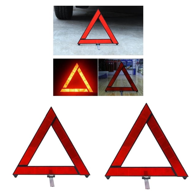 2x Señal de Advertencia Del Vehículo Triángulo Reflectante Coche Carro para golf de Seguridad de Movimiento Rallentare yotijar Triángulo de descomposición del automóvil