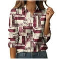 thumbnail image 5 of FNFYFH Womens Botton Down Shirt Long Sleeve Vintage Graphic Shirts Wrinkle Free Collared Blouses Casual Office Work Tops, 5 of 5