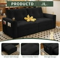thumbnail image 6 of Loveseat Sofa Bed with Pull Out Bed,Sleeper Sofa with Pockets and USB,Modern 2 Seater Convertible Small Couch for Living Room Bedroom Apartment, Black, 6 of 9