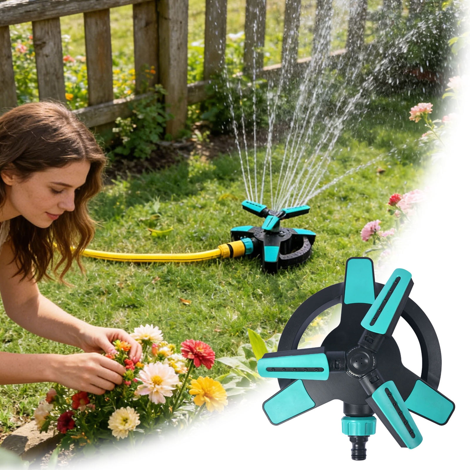 360° Rotating Lawn Sprinkler for Yard Large Area Coverage, 2026 New Garden Watering Sprinkler with Adjustable Spray Patterns, Automatic Irrigation System for Lawn Kids Play Scene