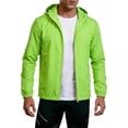 thumbnail image 2 of Sewkxo Mens Rain Jacket Lightweight Windbreaker Waterproof Raincoat Cycling Running Hiking Gear Hood Packable,Fluorescent Green 2XL, 2 of 6