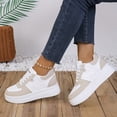 thumbnail image 3 of Women's Platform Lace Up Casual Shoes Fashion Color Blocking Slip On Sneakers Breathable Non Slip Running Shoes, 3 of 7
