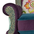 thumbnail image 4 of Maklaine Modern Wingback Accent Arm Chair in Multicolored Floral, 4 of 17