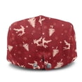 thumbnail image 3 of FUIALDOLG Christmas Tree Deer Pattern Polyester Beret Hat with Light, All-Season Lightweight Newsboy Hat for Golf Outdoor Camping, 3 of 4