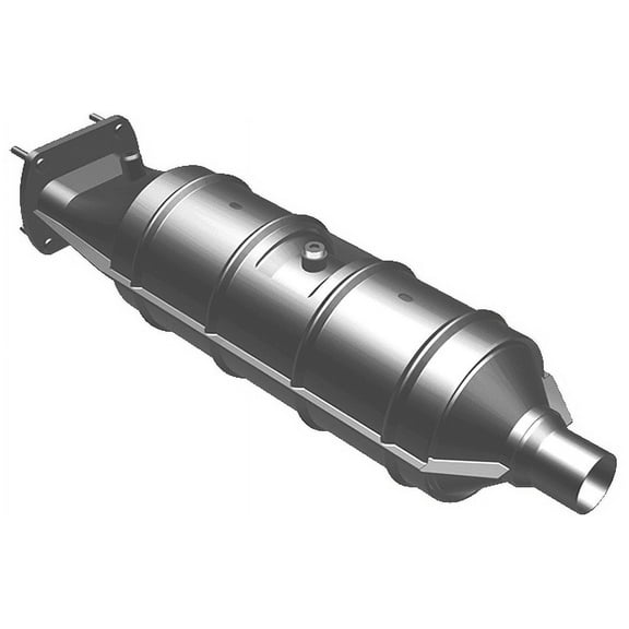 MagnaFlow California Converter 557406 Universal California Catalytic Converter; 2.5 in. Main Tubing; 2.5 in. Inlet/Outlet; L-9 in.; L-13 in. Overall; Not Air Tube Adaptable; Stainless;