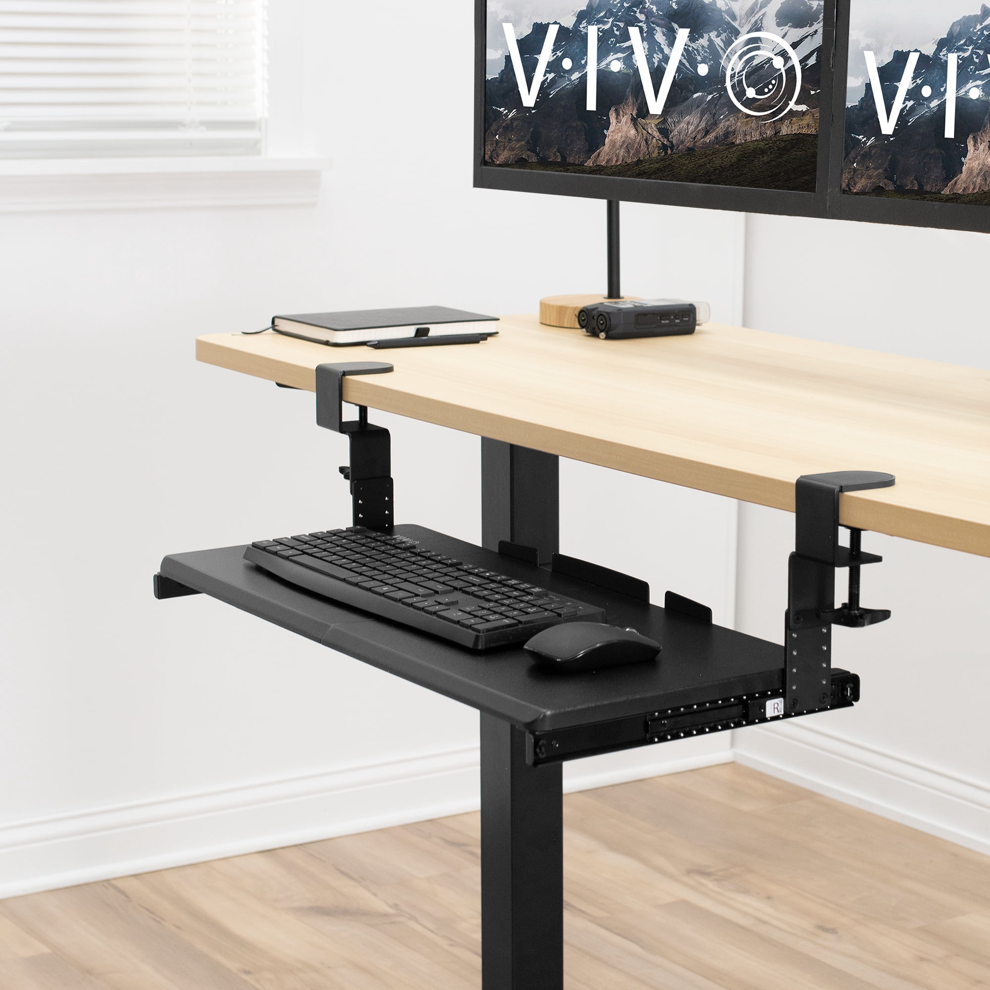VIVO Black Height Adjustment Kit for MOUNT-KB05E Under Desk Keyboard Tray Series