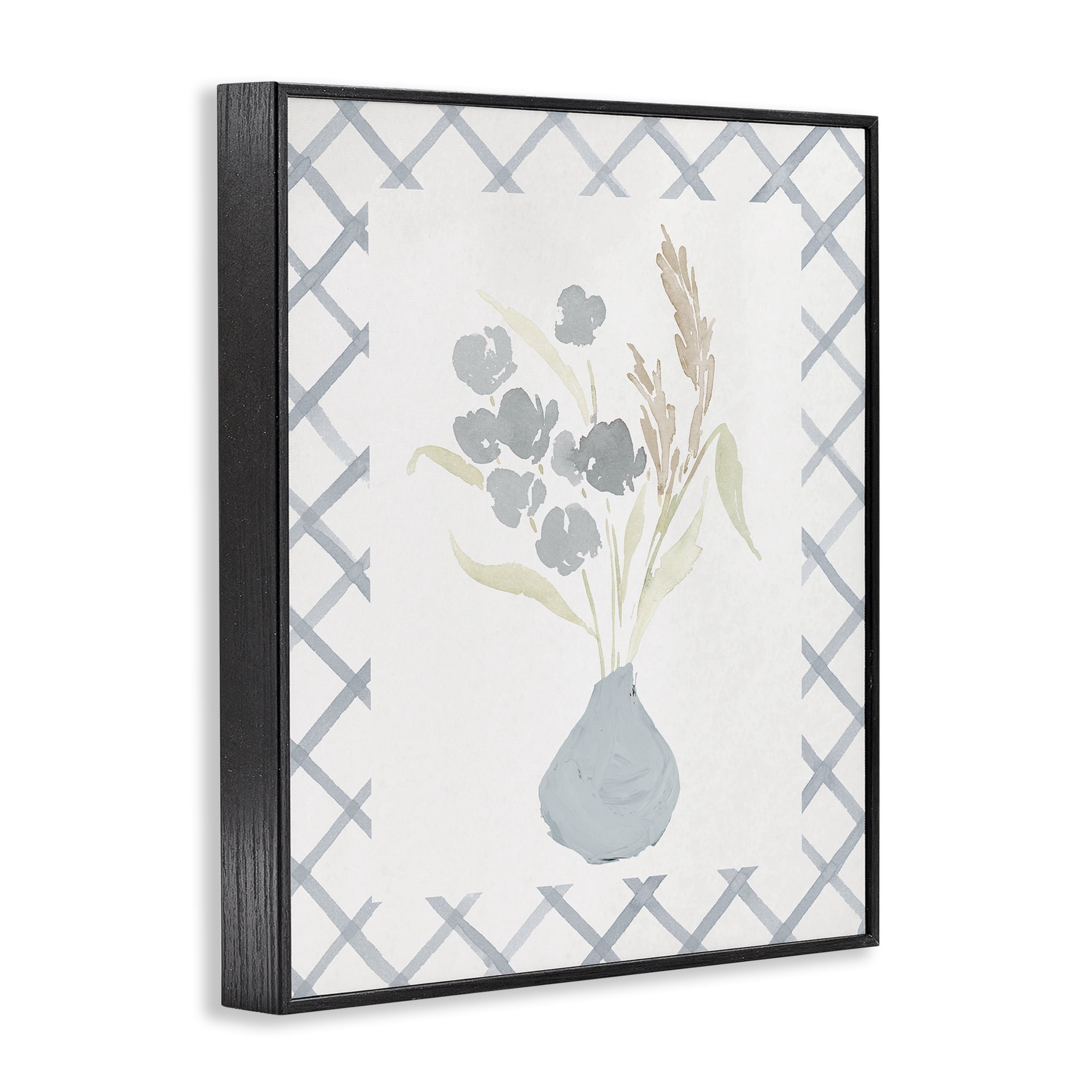 Stupell Industries Muted Blue Anna Bouquet Black Framed Giclee Art, design by Lucille Price