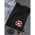 thumbnail image 3 of American Flag Lips Art T-shirt Women's -SmartPrintsInk Designs, 3 of 4