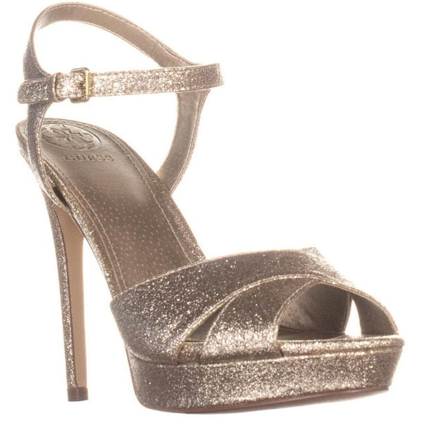 GUESS Womens Guess Platform Ankle Strap Sandals, Gold