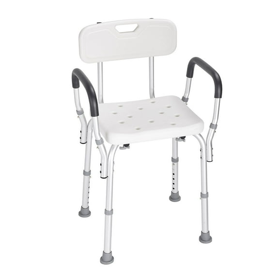 Shower Chair, Shower Seat with Back, Adjustable Height Shower Stool, Shower Chair for Inside Shower Bathtub, Non-slip Bathroom Bench Bath Chair for Elderly Disabled Handicap, 350 LBS Capacity