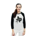 thumbnail image 2 of Thread Tank Home Roots State Texas TX Unisex 3/4 Sleeves Baseball Raglan White Black Small, 2 of 4