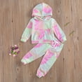 thumbnail image 2 of 2Pcs Bébé Filles Cravate Teinture à Manches Longues Top + Pantalon Long Costume de Sport, 2 of 7