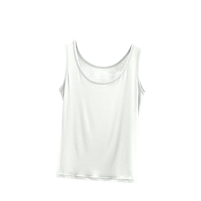 Ashirexll Hauts Sans Manches pour Femmes Couleur Unie Col Rond Ample Mince Chemisiers de Pyjama Sans Manches