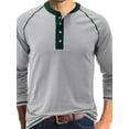thumbnail image 2 of KelaJuan Men's Henley Shirts Casual Long Sleeve Contrast Stitch Button T-Shirts Basic Lightweight Fall Tops, 2 of 6