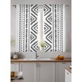 thumbnail image 4 of Sheer Curtains 63 Inch Length 2 Panels Set for Bedroom, Black Boho Semi Sheer Curtains for Windows, Vintage Southwestern Geometric Stripes Voile Window Treatments Rod Pocket Curtain, 4 of 7