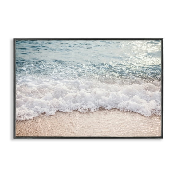 Stupell Industries Aerial Ocean Foam Landscape & Nature Photography Black Framed Art Print Wall Art, 18 x 12