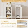 thumbnail image 6 of ZOPan Floor Storage Cabinet, Multifunctional Bathroom Storage Cabinet with 2 Adjustable Shelves, Ideal for Bathroom, Living Room, 14 x 12 x 34.5 inches (White), 6 of 9