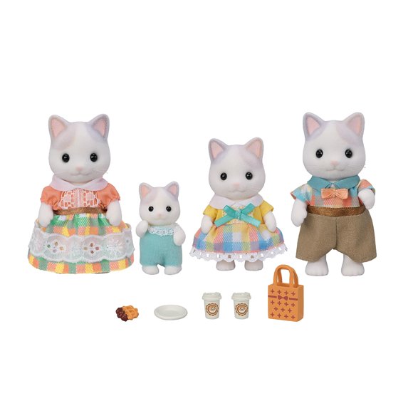 Figuras de muñecas coleccionables Ternurines Calico Critters Latte Cat Family