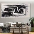 thumbnail image 4 of Large original abstract oil painting modern white wall art black texture canvas art black painting large hand painted mural art,(91*183cm)36*72 Inches,Unstretched,Frameless, 4 of 4