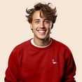 thumbnail image 4 of Dalix Flamingo Embroidered Fleece Crewneck Long Sleeve Sweatshirt Mens in Red L Large, 4 of 5