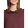 thumbnail image 4 of Time and Tru Women's Cowl Waffle Tunic with Long Sleeves, Sizes XS-3XL, 4 of 5