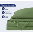 thumbnail image 3 of Top Split Queen Sheets Sets For Adjustable Bed - Split Down 36" from The top Split Head Queen Size Fits 19-24" Deep Pocket, 1000-TC Egyptian Cotton (Solid, Moss), 3 of 4