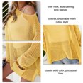 thumbnail image 4 of Mujeres Crochet Hollow Out Cover Up Beach Bikini traje de baño Blusa de malla de manga larga para viajes de vacaciones al aire libre, 4 of 5