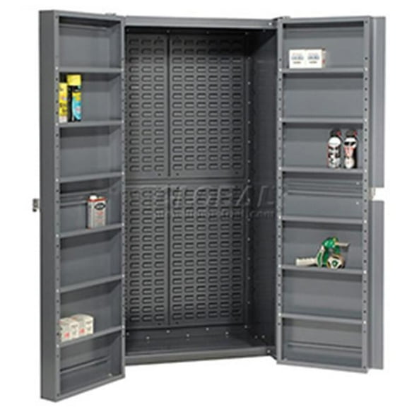 Storage Cabinet with Shelving In Doors Louver Interior 38 x 24 x 72 in. Assembled - Gray