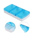 thumbnail image 3 of Unique Bargains 1 Pc 3 Grids Single Row Pill Case Durable for Travel Blue, 3 of 6