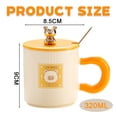 thumbnail image 2 of Taza de oso de 320ml con tapa, cuchara, Taza de cerámica para hombres y mujeres, taza de agua para pareja de café para desayuno en casa y oficina, 2 of 5