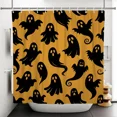 thumbnail image 3 of Tchckioa Orange Halloween Shower Curtain,60x72 Inch Waterproof Hooks Bath Curtain for Apartment, 3 of 6