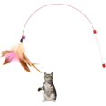 thumbnail image 1 of Juguete para gatos, juguete para gatos, pluma de alambre de acero, palo interactivo para gatos, varita de entrenamiento, juguetes con cuentas y campanas (paquete de 2), 1 of 5