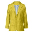 thumbnail image 5 of ATOYSOY Women's Clearance Solid Work Office Coat Business Attire Casual Trendy Long Sleeve Cardigan Plus Size Blazer Suit with Pockets Versatile Lapel Open Front Jacket Yellow XXXXXL, 5 of 6