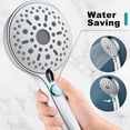 thumbnail image 6 of 12 Functions Shower Head with handheld, High Pressure Detachable Shower Head Set with Hose ON/Off Button for Pets Dog Bath, Adjustable Bracket Rubber Washers Chrome, 6 of 8