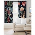 thumbnail image 2 of Black Grey Shark Coastal Blackout Curtains for Bedroom Living Room Darkening Curtains 84 Inch Length 2 Panels Set Nautical Beach Ocean Coral Window Curtain Window Treatment Grommet Drapes 52"x84", 2 of 9