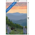 thumbnail image 3 of Lantern Press - Great Smoky Mountains National Park, Bear and Spring Flowers Wall Poster, 22.375" x 34", 3 of 5