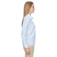 thumbnail image 2 of Paramount Women's Light Blue 708 Checkered Wrinkle-Resistant Cotton-blend Twill Dress Shirt, 2 of 3