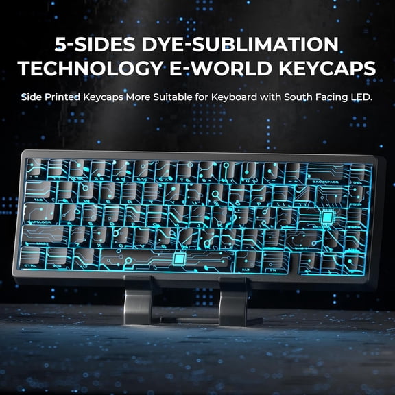 YUYAN-XVX Double Shot PBT Keycaps, Side Printed Shine Through Keyboard Keycap, Black PCB-Vision Backlit Keycap Sets Cherry Profile Compatible with 60% 65% 75% 80% 96% 100% Mechanical Keyboards
