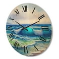 thumbnail image 3 of Designart 'Sunlight Catching A Wave With Seascape' Nautical & Coastal Wood Wall Clock, 3 of 5