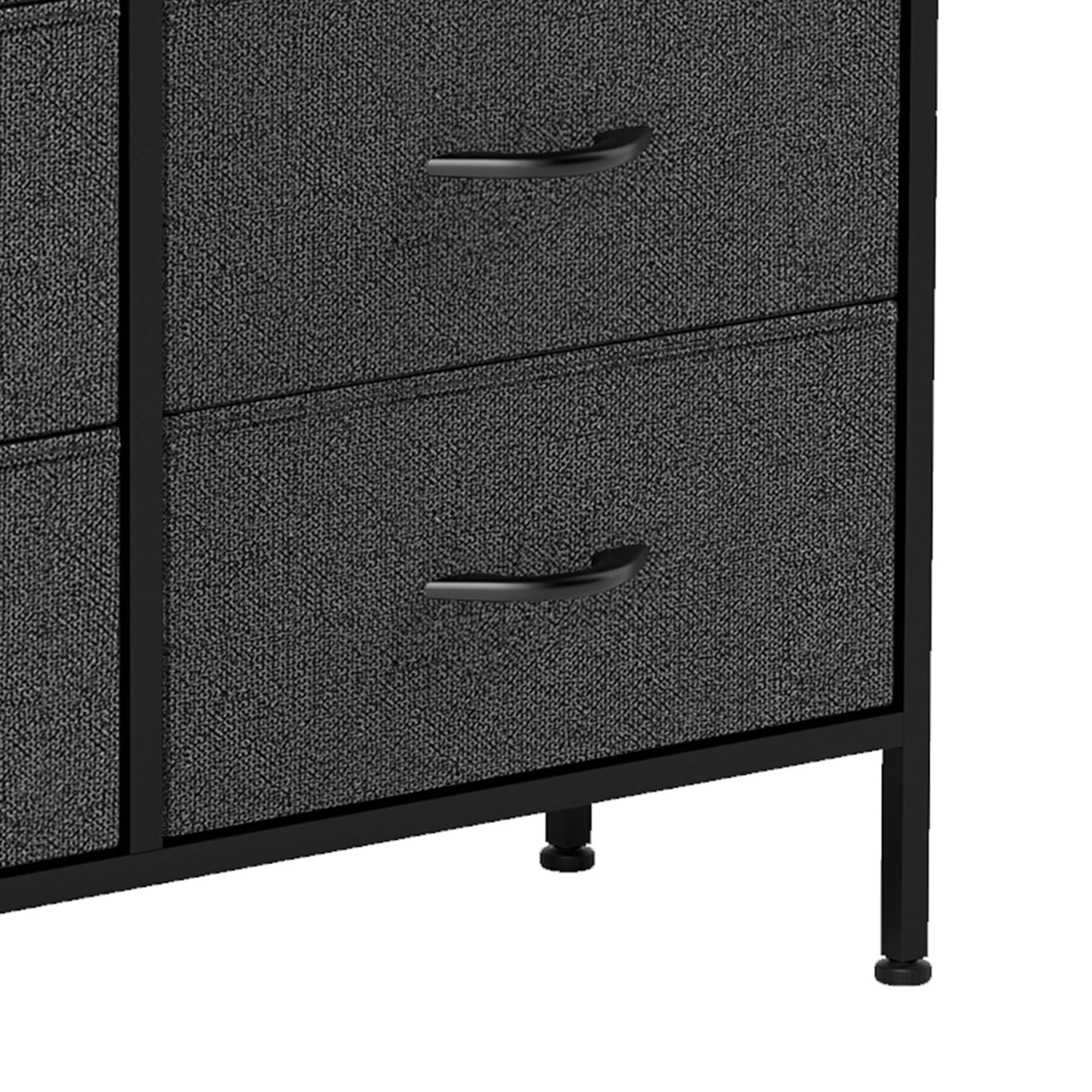 Uforic 10 Drawer Fabric Storag Dresser with Side Pockets, Sturdy Steel Frame, Wooden Top, for , Closets for Adult, Black Ash