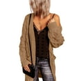 thumbnail image 4 of Uootdi Long Cardigan Sweaters for Women Button Down Stylish Cable Knit Sweater Coats Soild Color Maxi Open Front Cardigan Sweater Outerwear Gift, 4 of 8