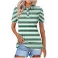 thumbnail image 1 of Blusas para las Mujeres Impresión Casual Manga Corta Turndown Collar Botón Superior, Tops Cortos para las Mujeres, 1 of 5