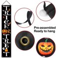 thumbnail image 3 of Decoraciones para exteriores: pancartas grandes de Halloween con truco o trato, letreros de brujas para porche, guirnaldas para puerta de entrada, patio exterior, suministros para fiestas,, 3 of 5