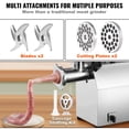 thumbnail image 4 of HCY Electric Meat Grinder, 396 Lb/H Capacity, 1100W (4600W MAX) Industrial Meat Mincer with 2 Blade, 3 Grinding Plates, Sausage Tubes 304 Stainless Steel Commercial Meat Grinder, ETL Listed, 4 of 6