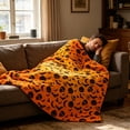 thumbnail image 6 of Yhmxh Halloween Throw Blankets, Soft Ghost Throw Blanket Cute Funny Spooky Blanket, Cozy & Warm Halloween Decor Plush Fuzzy Reversible Blankets for Bed Sofa Couch Livingroom Chair Car Travel, 6 of 6